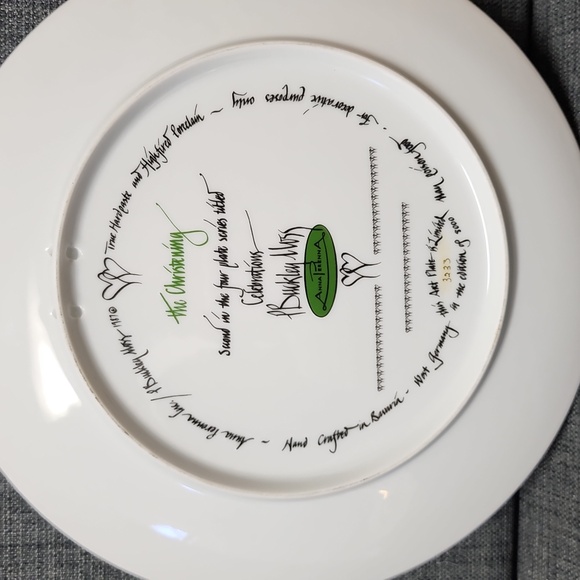 The Christening 1987 Anna Perenna P Buckley Moss Celebration plate Original - Picture 5 of 5